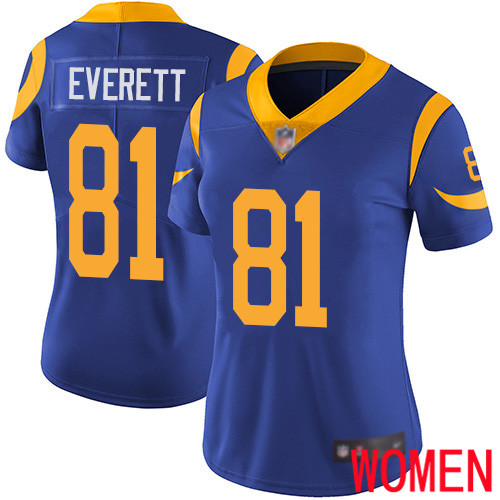 Los Angeles Rams Limited Royal Blue Women Gerald Everett Alternate Jersey NFL Football 81 Vapor Untouchable